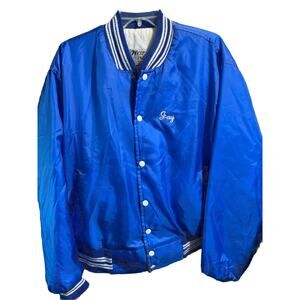 Vintage Varsity Jacket Quilted West Wind Jay Jacobs Men’s L Blue LS Made in USA